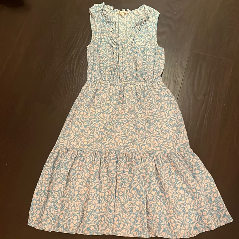 Rebecca Taylor blue & cream floral dress in size 0.